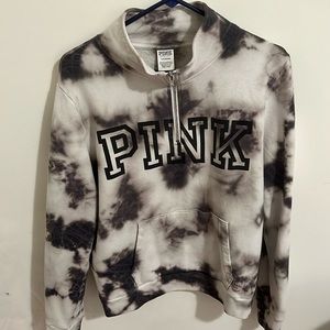 Tie dye half zip PINK sweatshirt